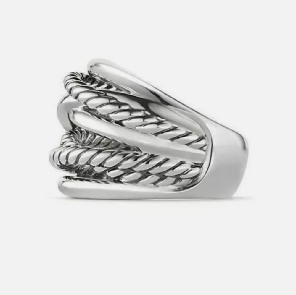 David Yurman- Wide Sterling Silver Crossov… - Picture 3 of 12